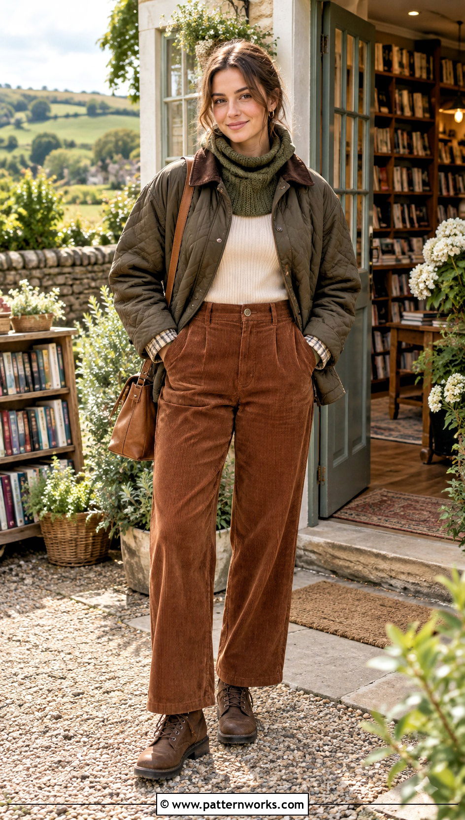 Crochet Turtleneck Hoodie With Corduroy Pants - 30 crochet turtleneck hoodie outfit ideas