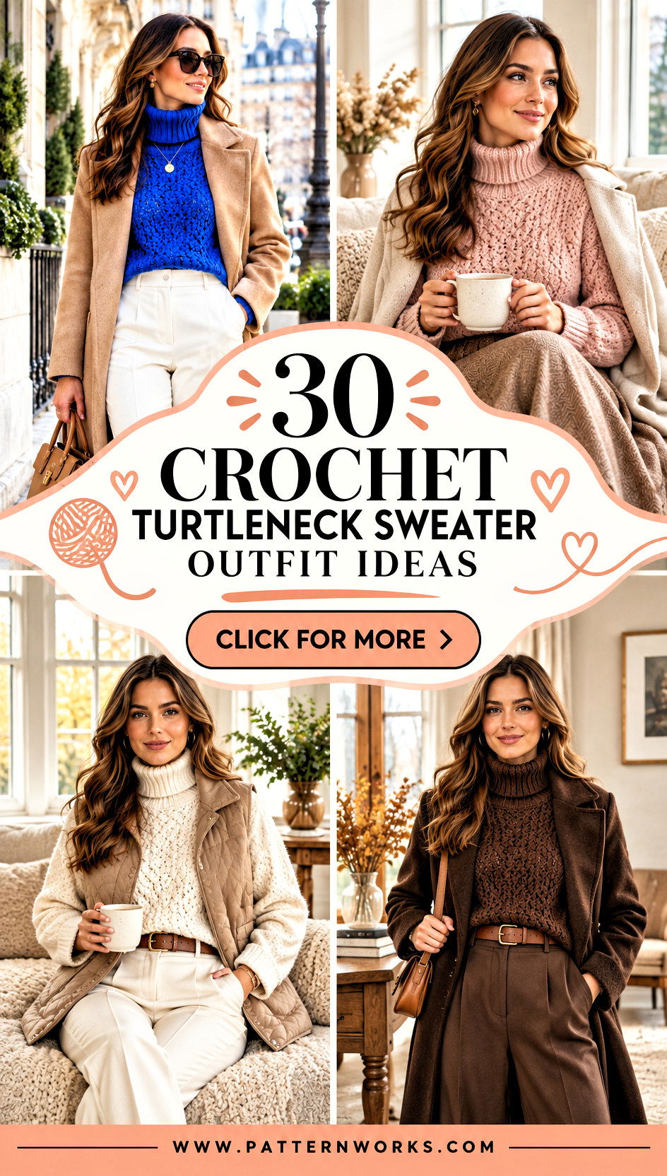 30 Crochet Turtleneck Sweater Outfit Ideas for Cozy Layers - 30 Crochet Turtleneck Sweater Outfit Ideas for Cozy Layers
