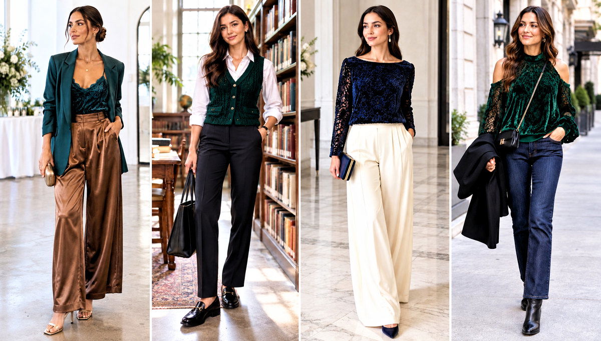 30 Crochet Velvet Top Outfit Ideas for Dressy Evenings