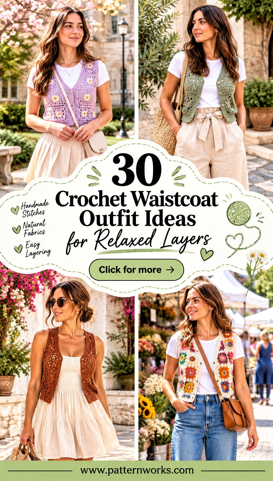 30 Crochet Waistcoat Outfit Ideas for Relaxed Layers - 30 Crochet Waistcoat Outfit Ideas for Relaxed Layers