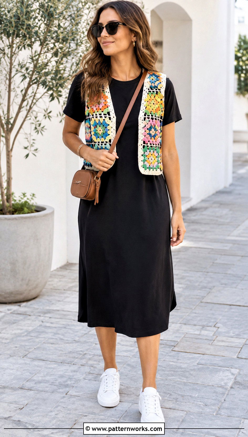 Crochet Waistcoat Outfit With A T Shirt Dress - 18 ladies crochet waistcoat outfit ideas