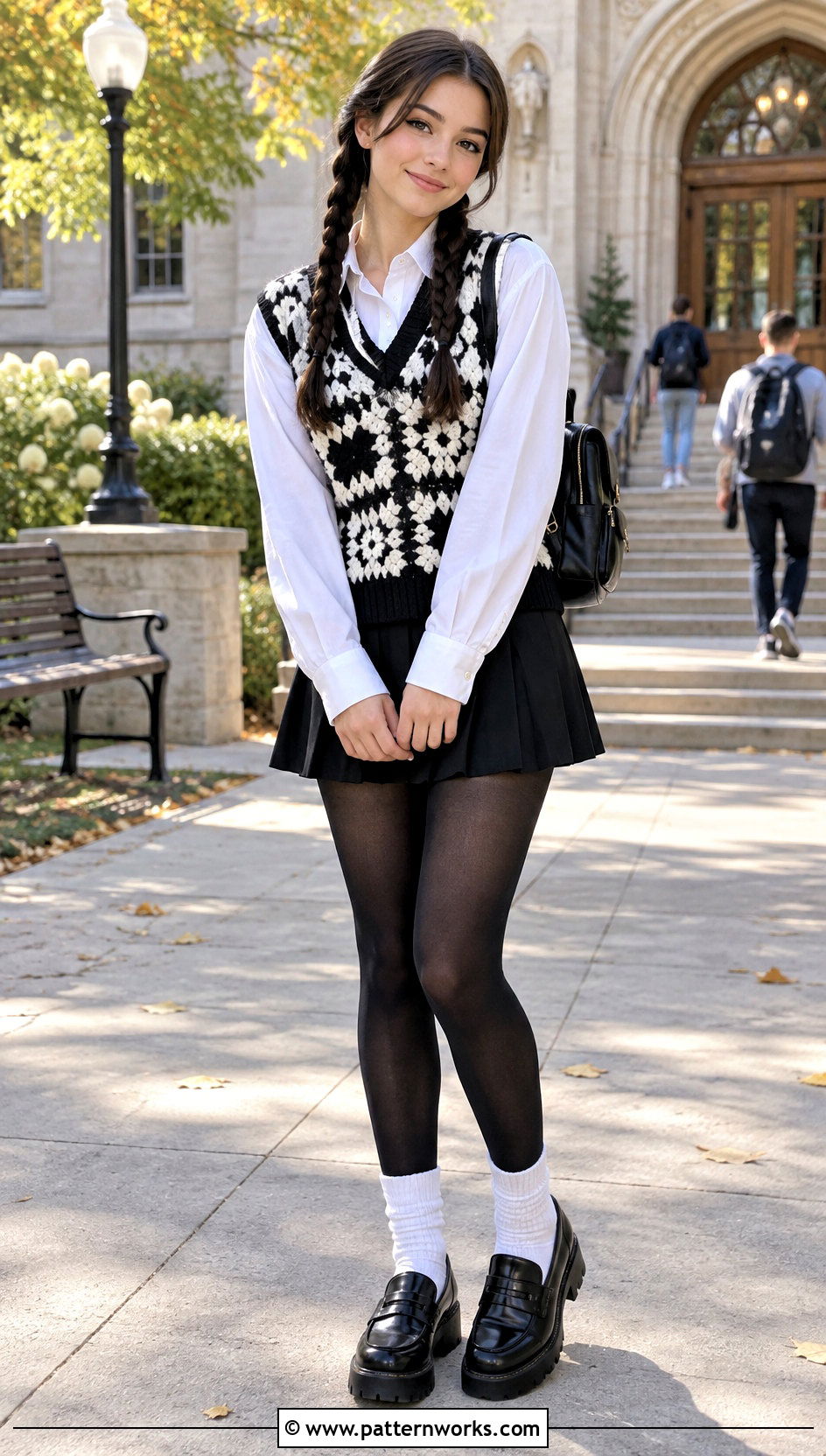 Crochet Wednesday Addams Vest Outfit With Tennis Skirt - 18 Crochet Wednesday Addams Vest outfit ideas
