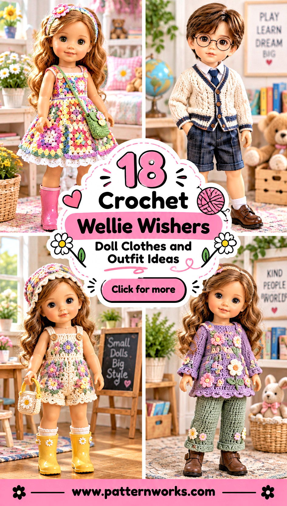 18 Crochet Wellie Wishers Doll Clothes and Outfit Ideas - 18 Crochet Wellie Wishers Doll Clothes and Outfit Ideas