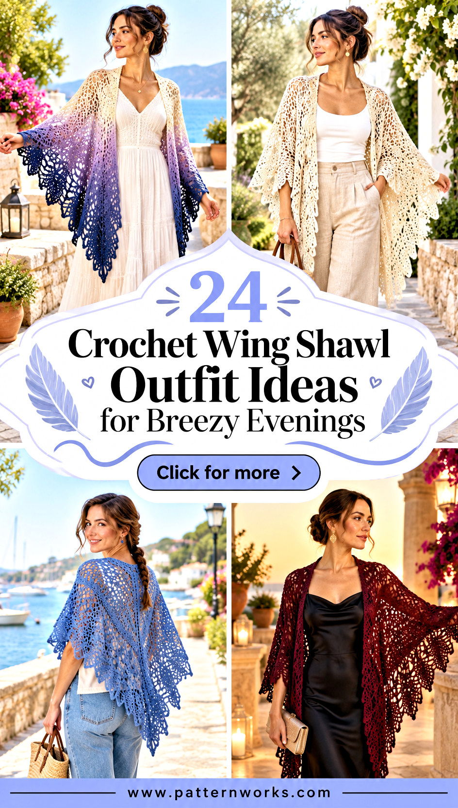 24 Crochet Wing Shawl Outfit Ideas for Breezy Evenings - 24 Crochet Wing Shawl Outfit Ideas for Breezy Evenings