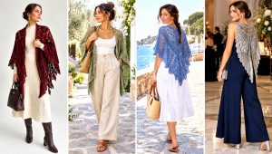 24 Crochet Wing Shawl Outfit Ideas for Breezy Evenings