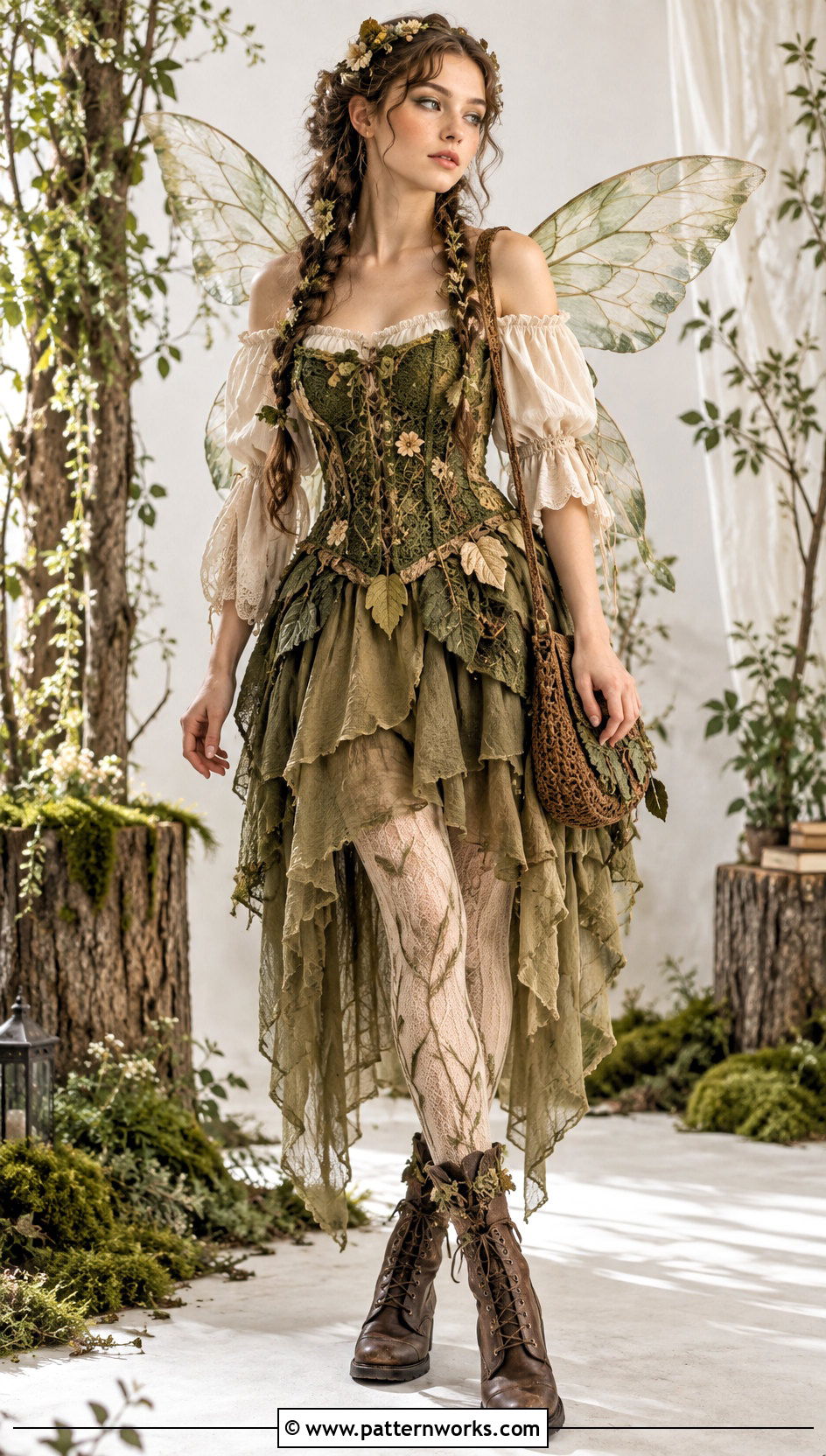 Crochet Woodland Fairy Costume - 30 Crochet Halloween Costume Women outfit ideas