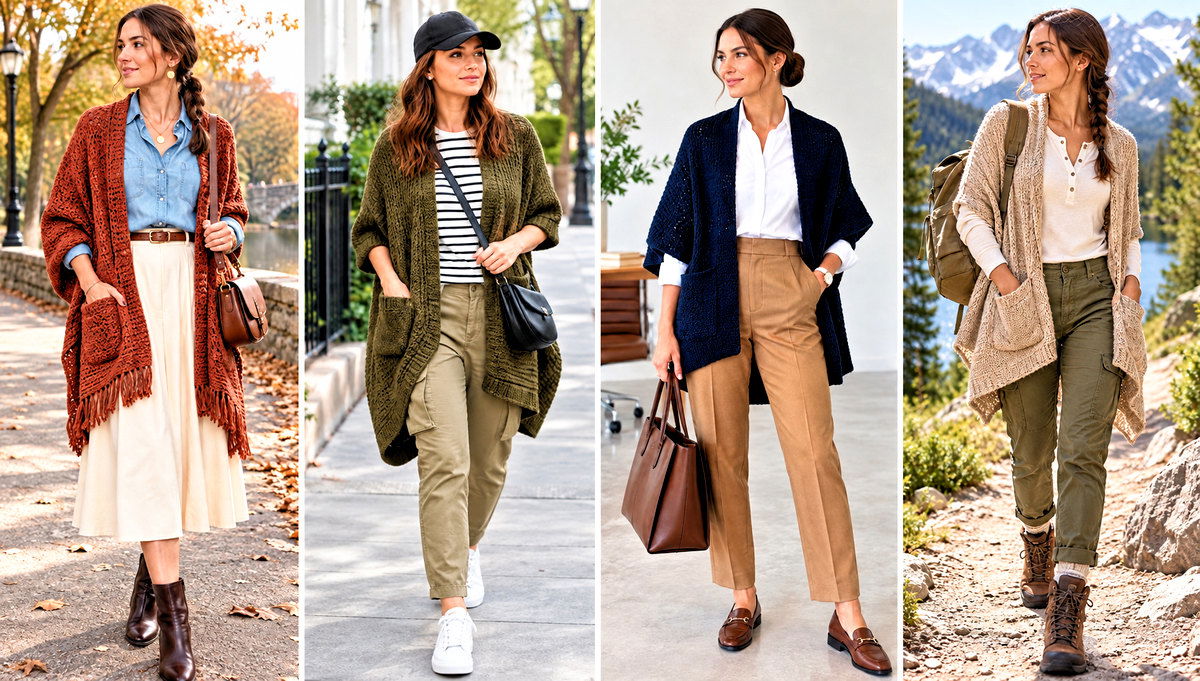 30 Crochet Wrap with Pockets Outfit Ideas for Cozy Nights
