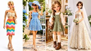 24 Crocheted Barbie Clothes and Outfit Ideas for Play