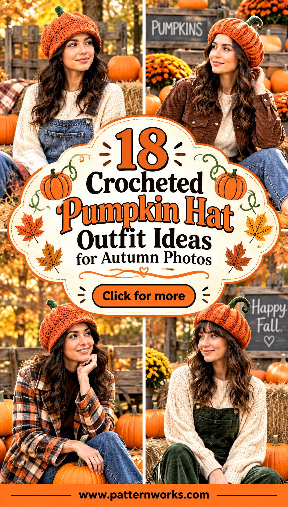 18 Crocheted Pumpkin Hat Outfit Ideas for Autumn Photos - 18 Crocheted Pumpkin Hat Outfit Ideas for Autumn Photos
