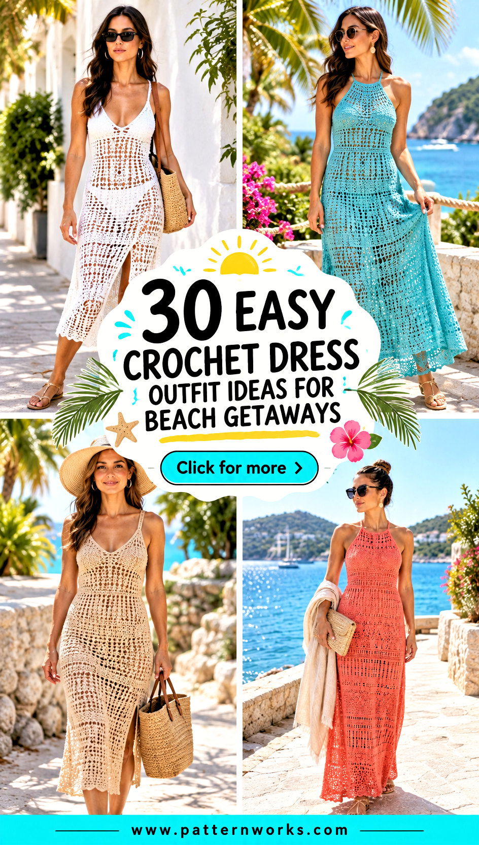 30 Easy Crochet Dress Outfit Ideas for Beach Getaways - 30 Easy Crochet Dress Outfit Ideas for Beach Getaways