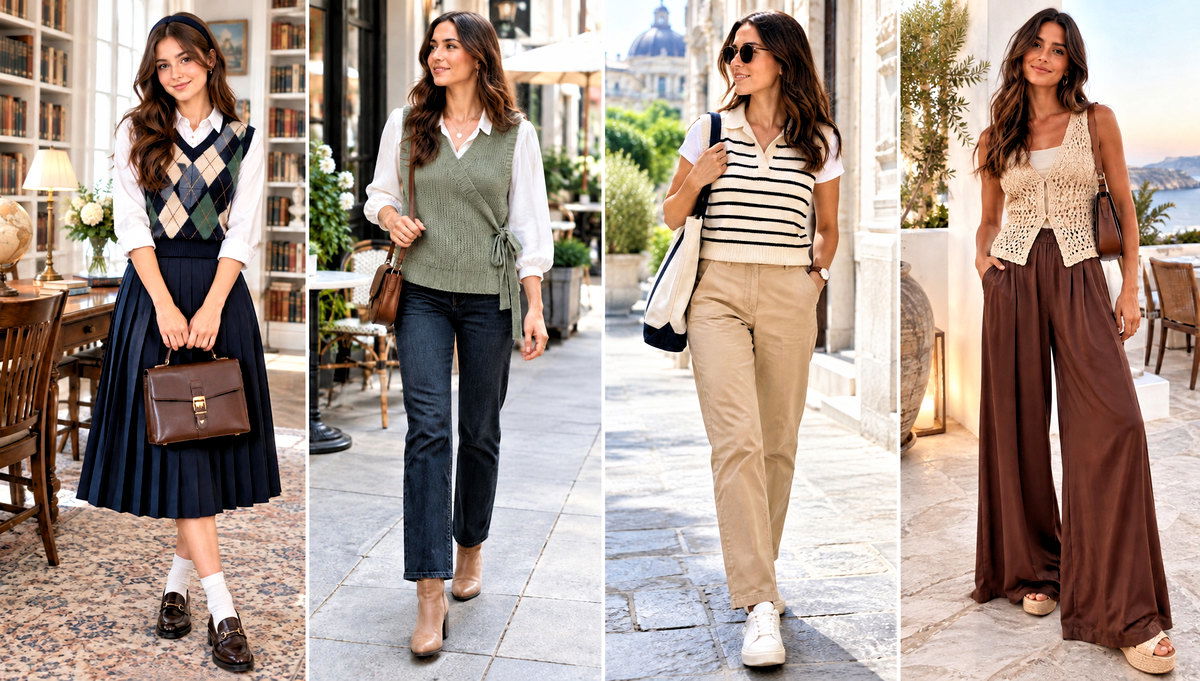 24 Easy Crochet Sweater Vest Outfit Ideas for Layering