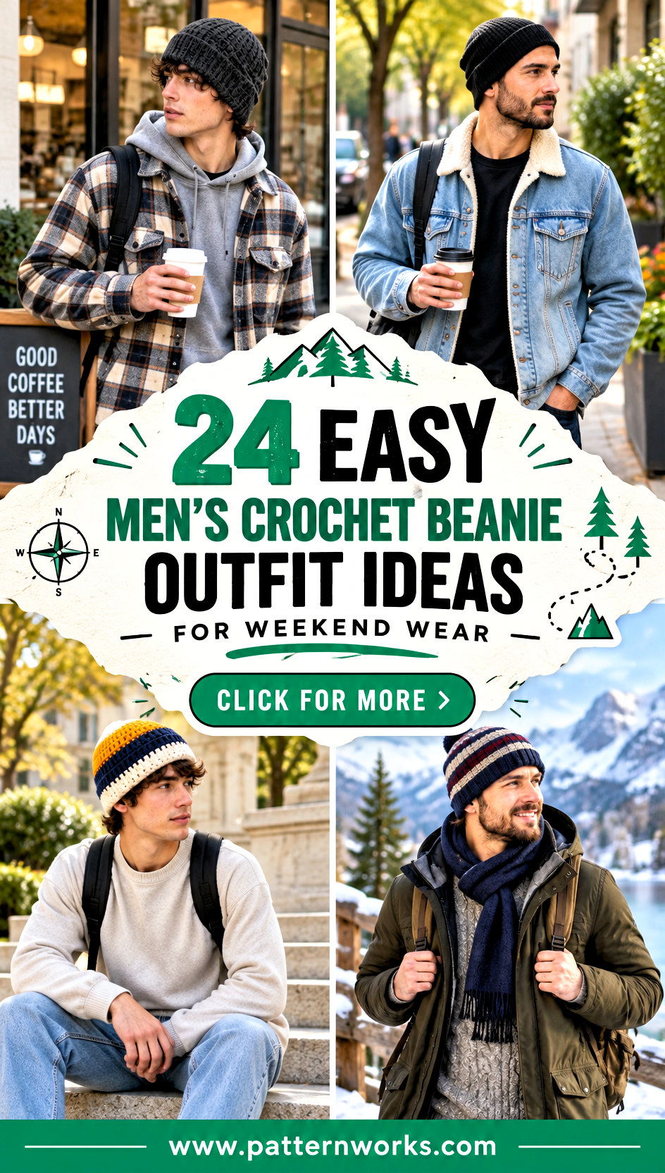 24 Easy Mens Crochet Beanie Outfit Ideas for Weekend Wear - 24 Easy Men's Crochet Beanie Outfit Ideas for Weekend Wear