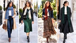 18 Elegant Crochet Scarf Outfit Ideas for Polished Layers