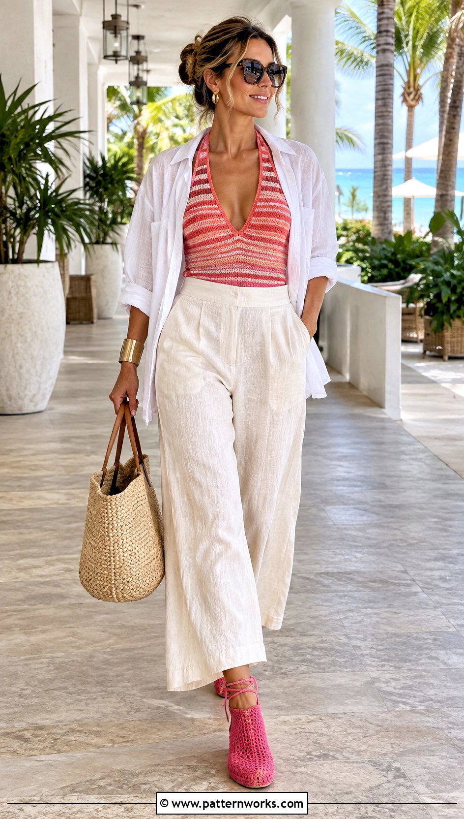 Espadrille Crochet Booties With Resort Outfit - 30 crochet booties outfit ideas