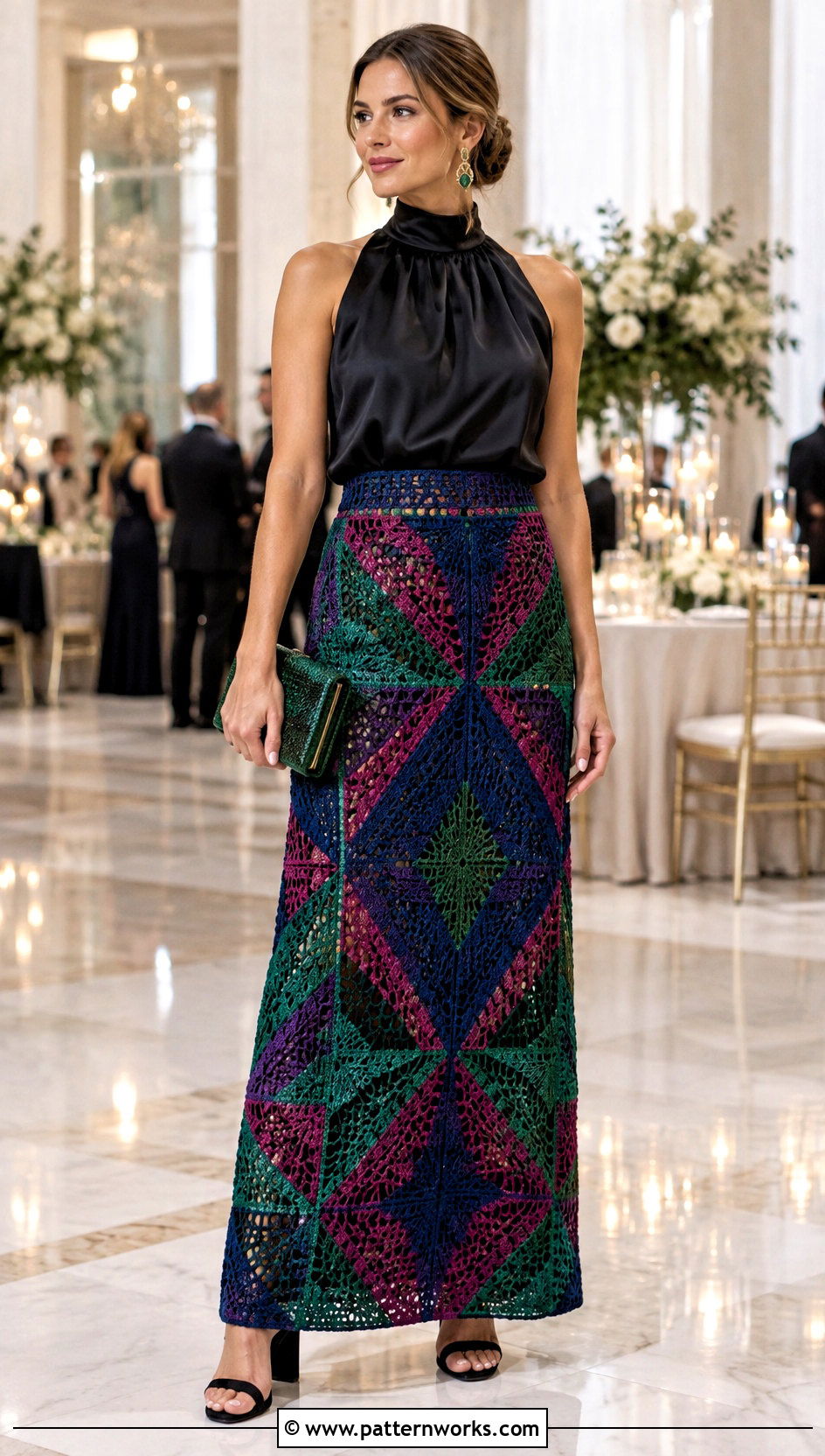 Evening Crochet Maxi Skirt Outfit - 18 colorful crochet skirt designs outfit ideas