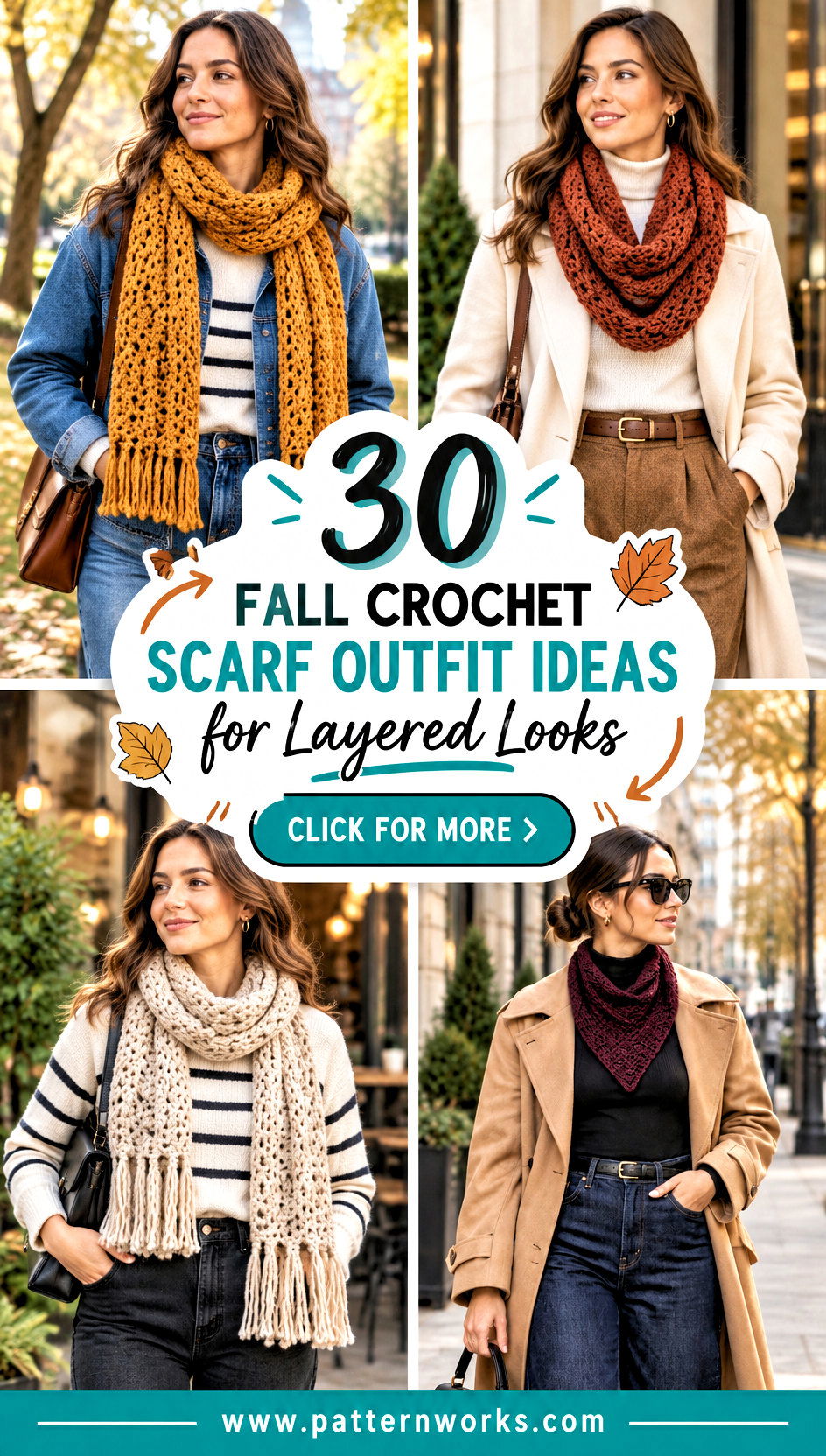 30 Fall Crochet Scarf Outfit Ideas for Layered Looks - 30 Fall Crochet Scarf Outfit Ideas for Layered Looks