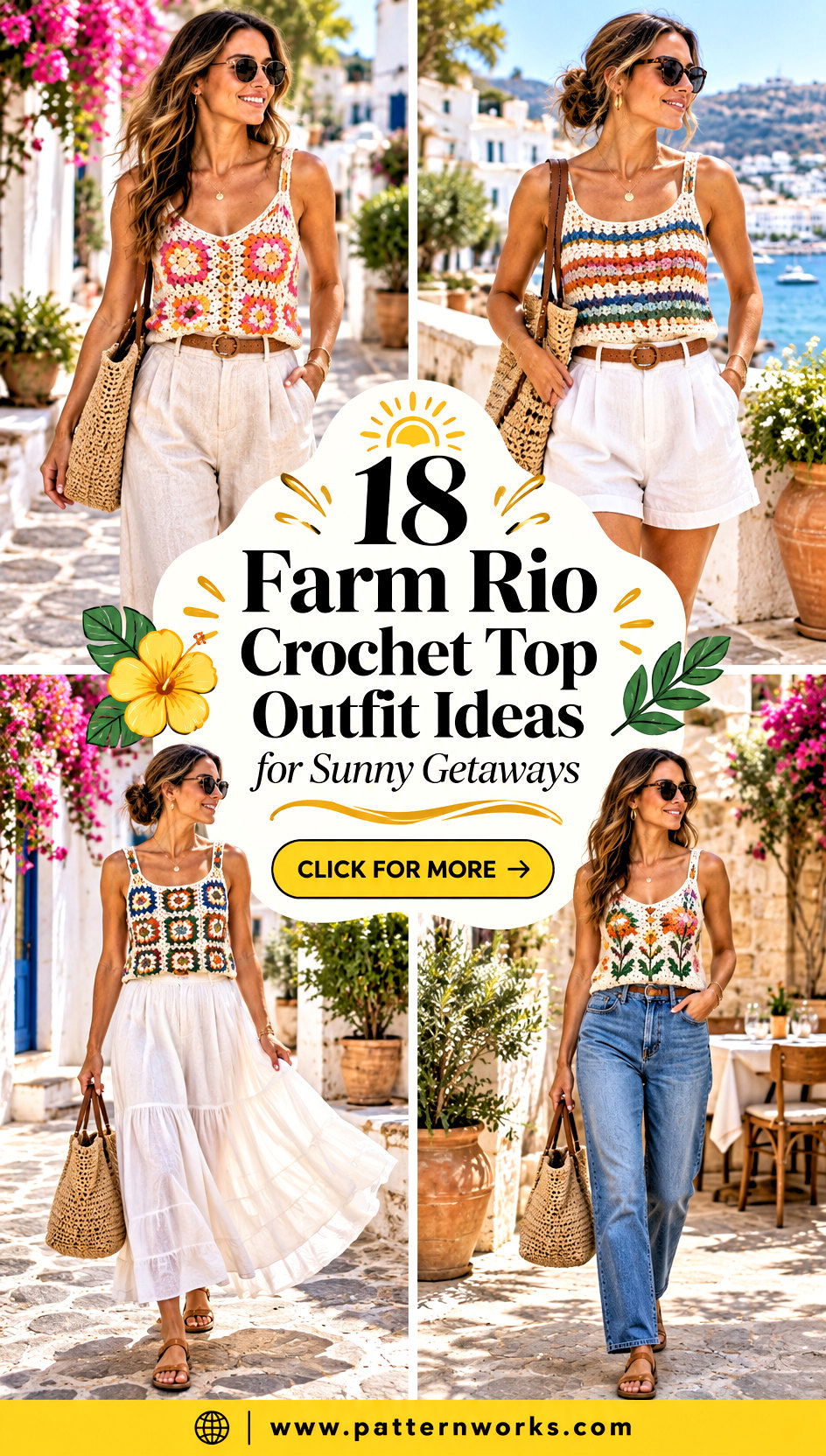 18 Farm Rio Crochet Top Outfit Ideas for Sunny Getaways - 18 Farm Rio Crochet Top Outfit Ideas for Sunny Getaways