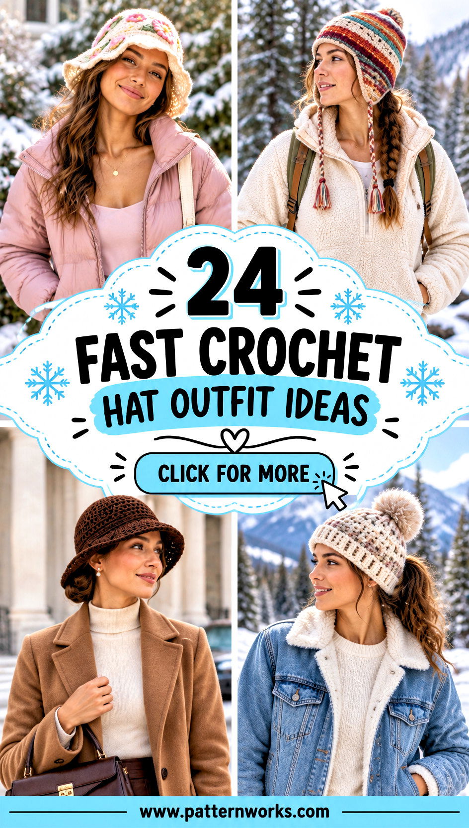 24 Fast Crochet Hat Outfit Ideas for Casual Winter Days - 24 Fast Crochet Hat Outfit Ideas for Casual Winter Days