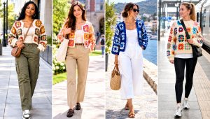 30 Flower Granny Square Sweater Outfit Ideas for Cozy Layers