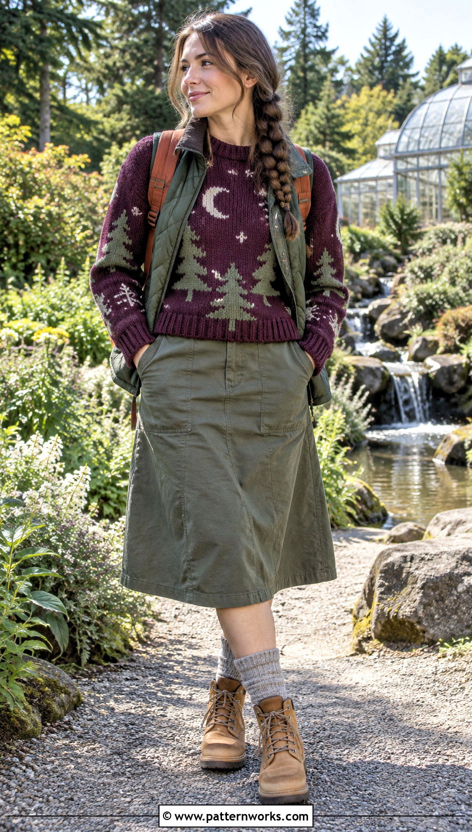 Forest Crochet Mabel Pines Sweater With Utility Skirt - 30 crochet mabel pines sweater outfit ideas
