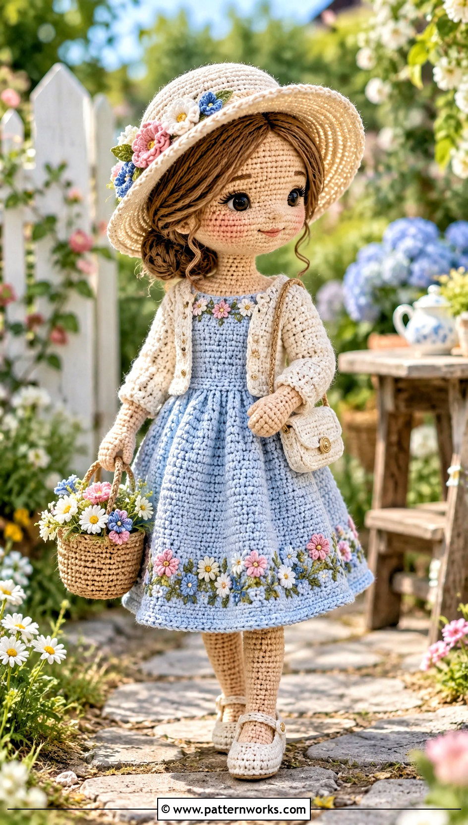 Garden Party Crochet Doll Dress Outfit With Cardigan - 24 amigurumi crochet doll dress outfit ideas
