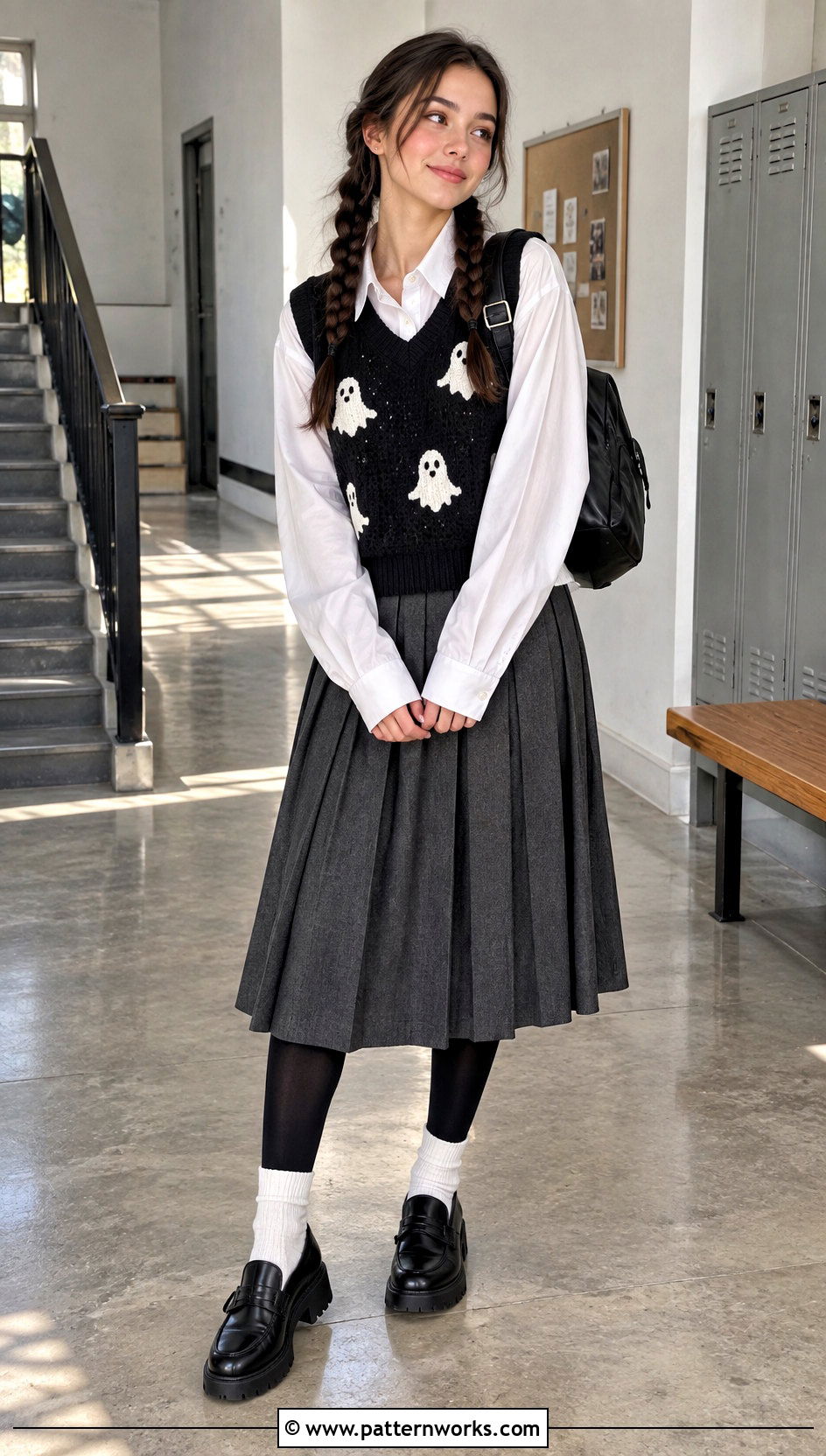 Ghost Crochet Sweater Vest Outfit - 18 Crochet Halloween Clothing and outfit ideas