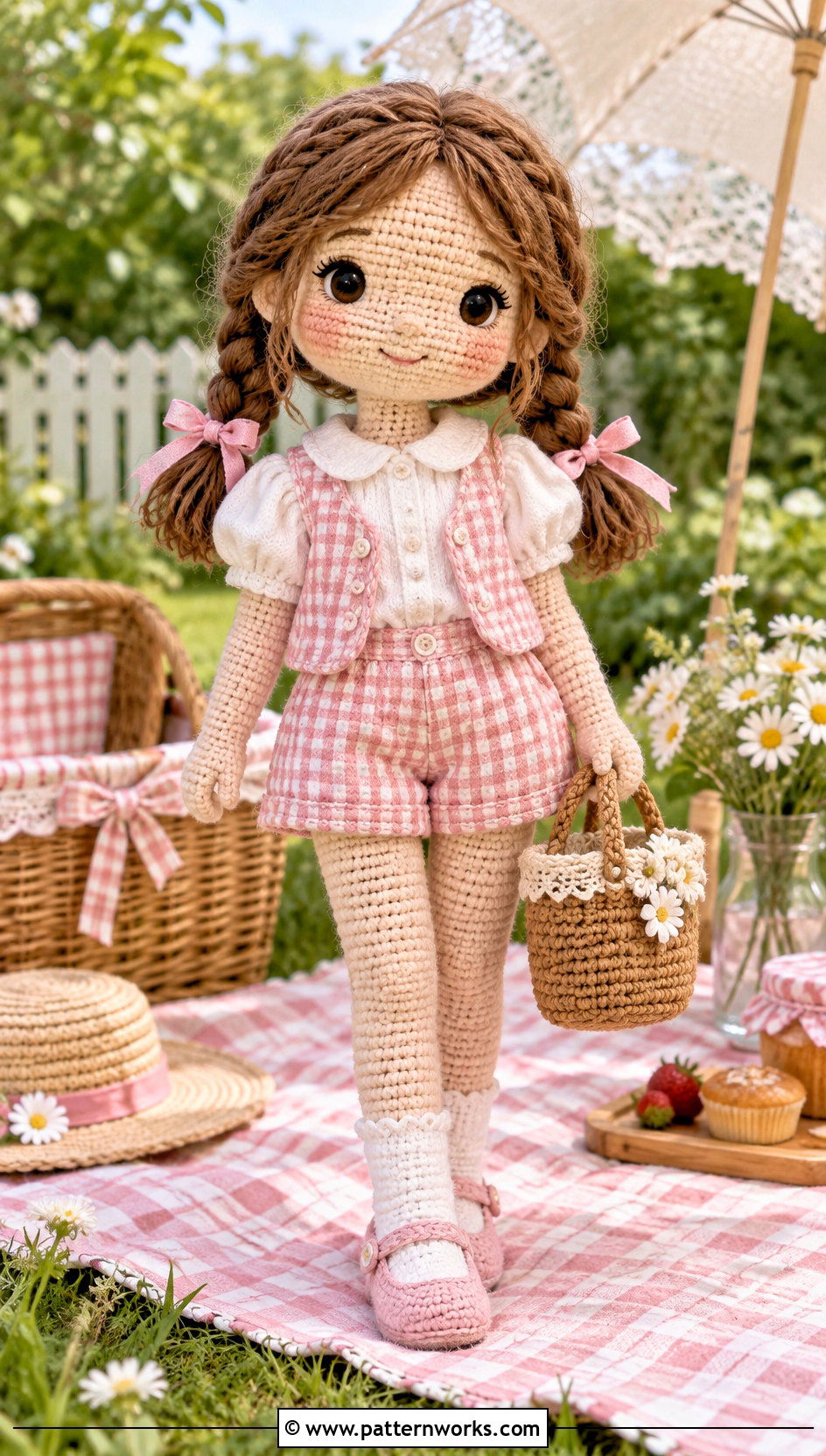 Gingham Crochet Doll Shorts Outfit - 24 crochet doll shorts outfit ideas