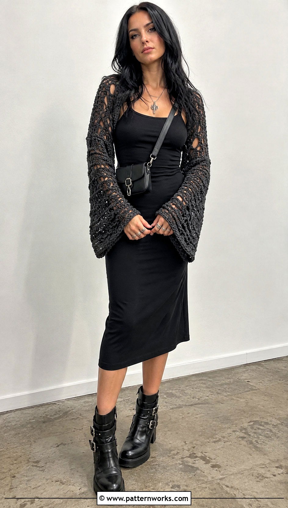Gothic Crochet Shrug And Tank Dress Outfit - 24 gothic crochet clothes and outfit ideas