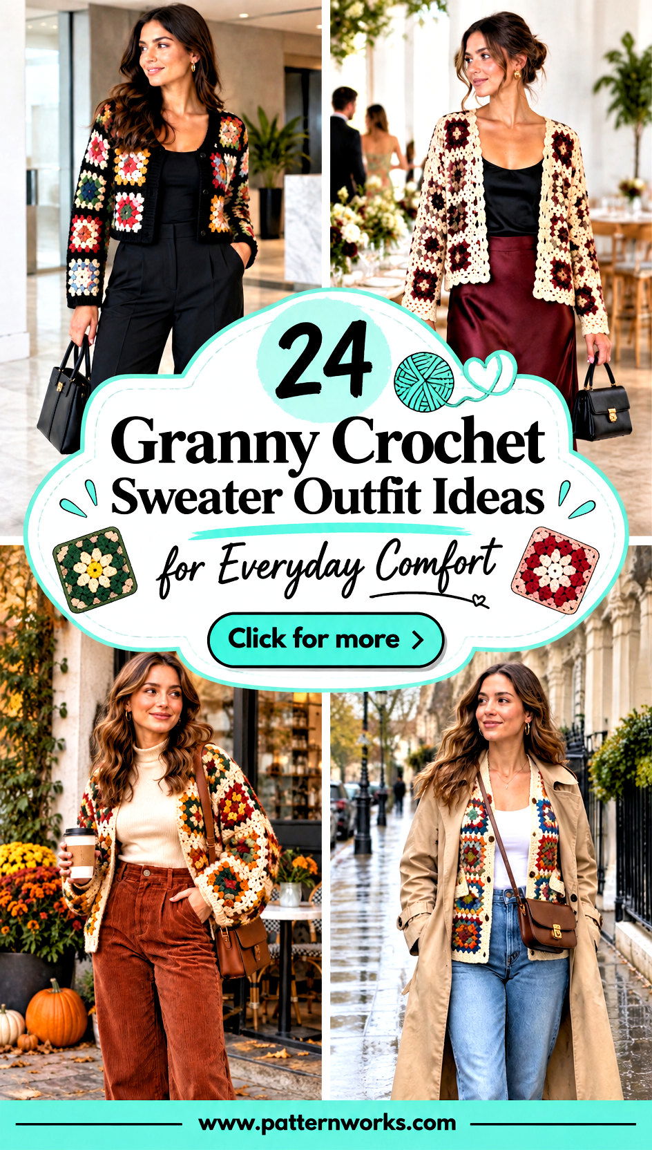 24 Granny Crochet Sweater Outfit Ideas for Everyday Comfort - 24 Granny Crochet Sweater Outfit Ideas for Everyday Comfort