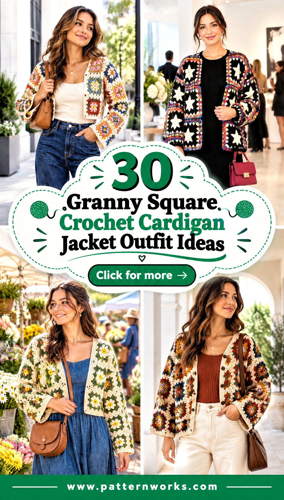 30 Granny Square Crochet Cardigan Jacket Outfit Ideas - 30 Granny Square Crochet Cardigan Jacket Outfit Ideas