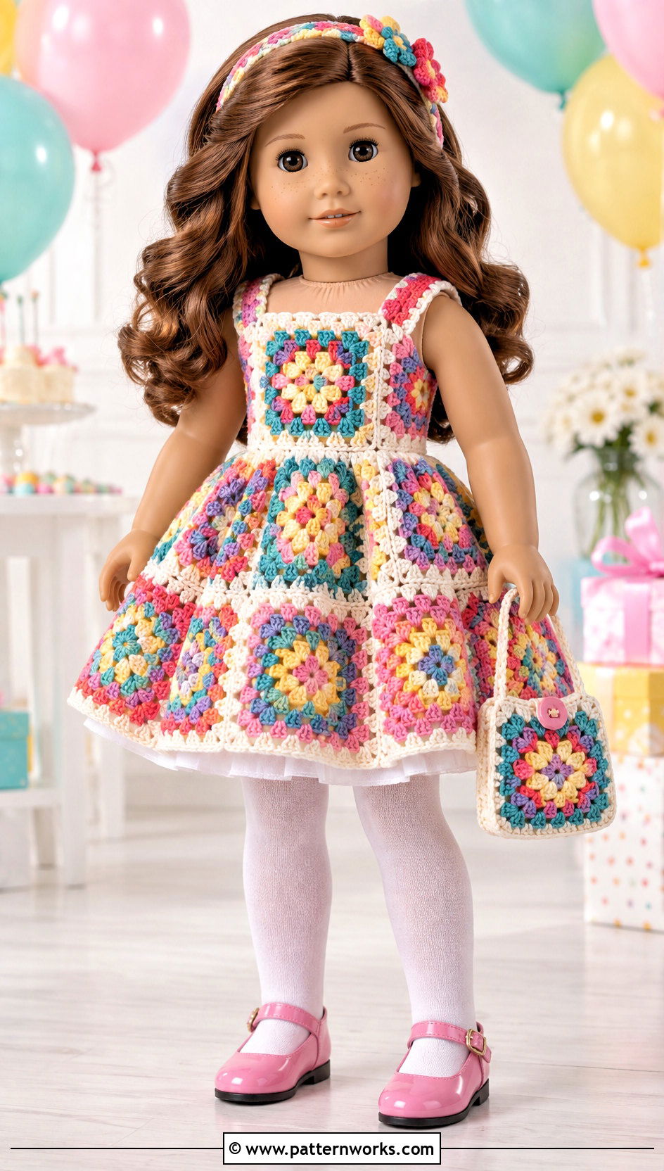 Granny Square Crochet Dress Doll Outfit - 18 Crochet Our Generation Doll Clothes and outfit ideas