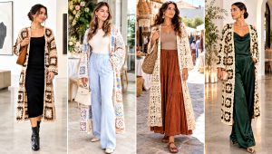 18 Granny Square Crochet Duster Outfit Ideas for Boho Style