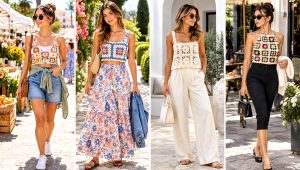 30 Granny Square Crochet Top Outfit Ideas for Sunny Days