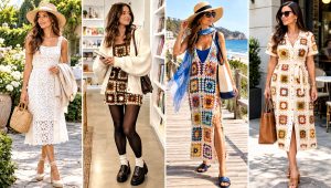 30 Granny Square Dress Outfit Ideas for Summer Days