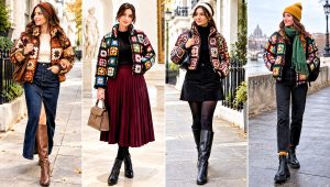 18 Granny Square Puffer Jacket Outfit Ideas for Winter