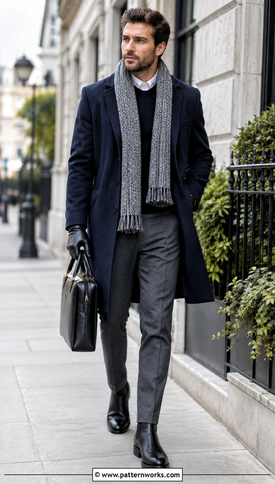 Gray Tweed Crochet Scarf With Wool Topcoat - 18 Tweed Men's Crochet Scarf outfit ideas