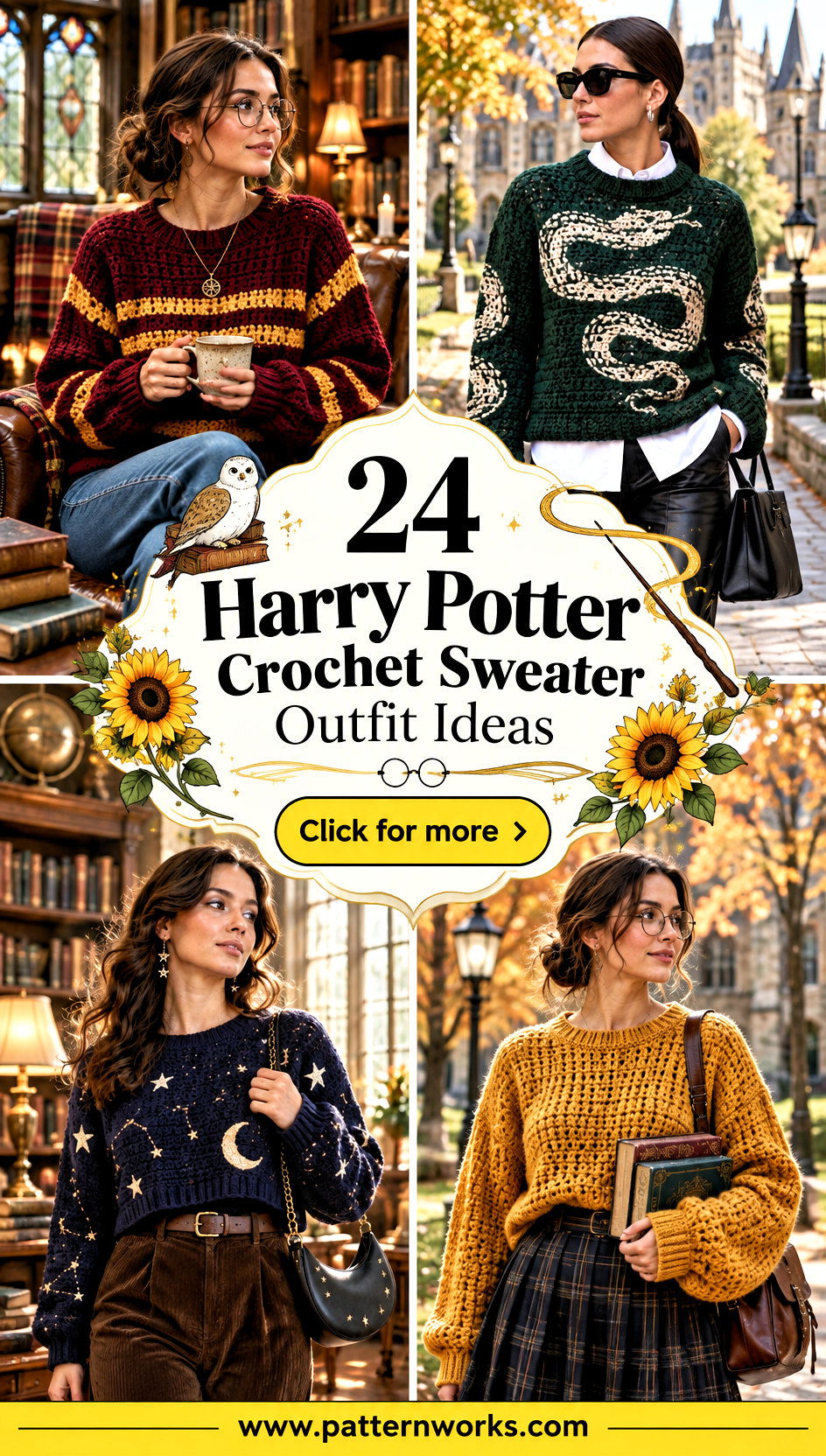 24 Harry Potter Crochet Sweater Outfit Ideas for Cozy Magic - 24 Harry Potter Crochet Sweater Outfit Ideas for Cozy Magic