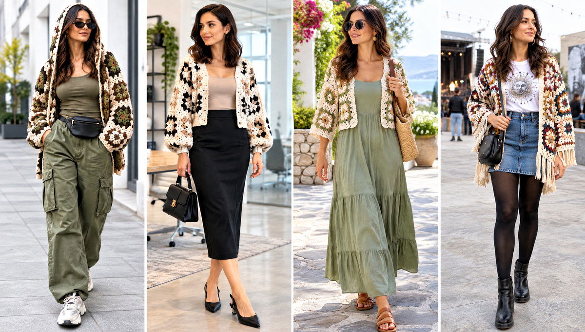 30 Hexi Crochet Cardigan Outfit Ideas for Weekend Wear