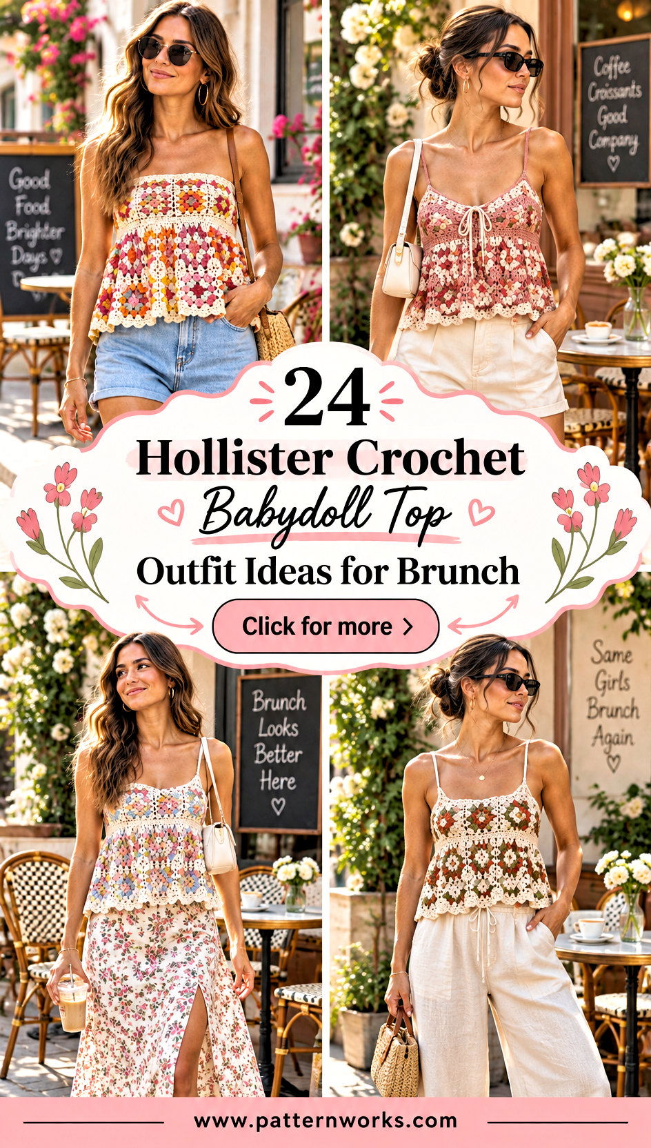 24 Hollister Crochet Babydoll Top Outfit Ideas for Brunch - 24 Hollister Crochet Babydoll Top Outfit Ideas for Brunch