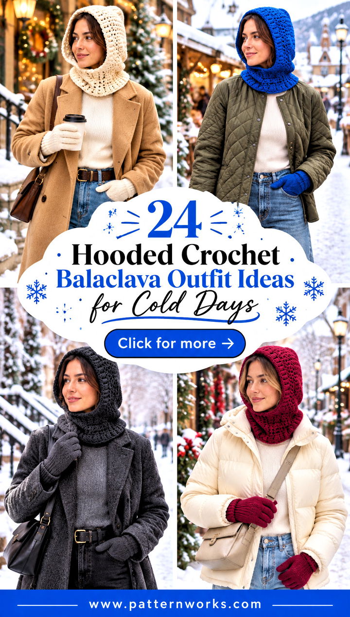 24 Hooded Crochet Balaclava Outfit Ideas for Cold Days - 24 Hooded Crochet Balaclava Outfit Ideas for Cold Days