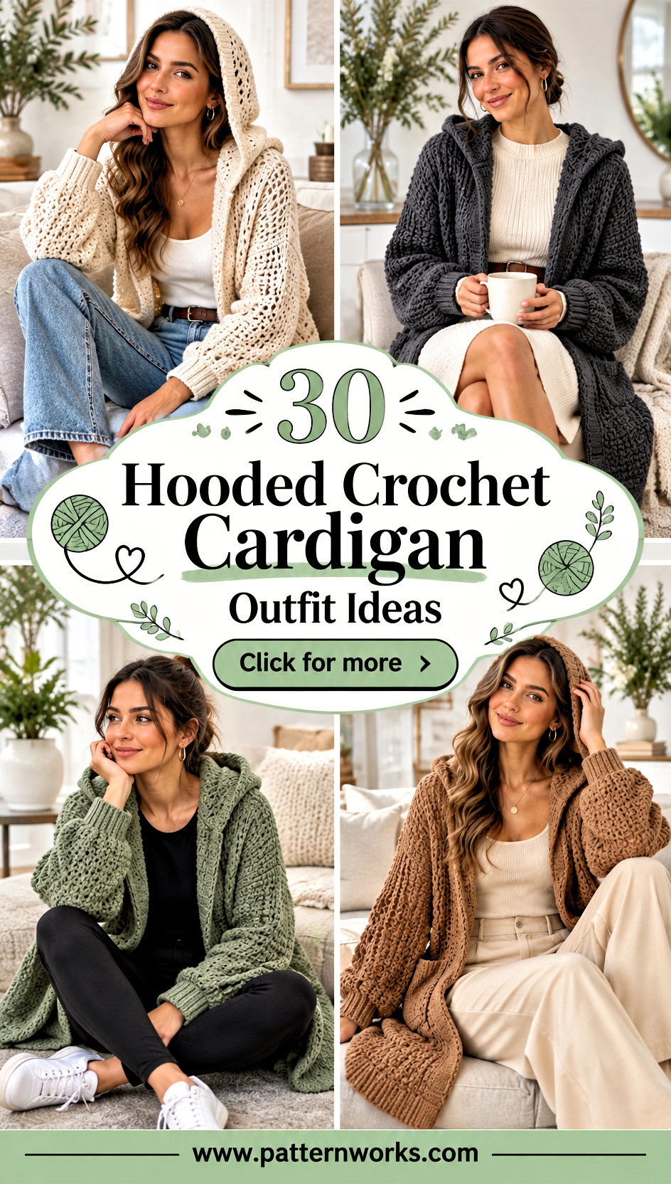 30 Hooded Crochet Cardigan Outfit Ideas for Cozy Layers - 30 Hooded Crochet Cardigan Outfit Ideas for Cozy Layers