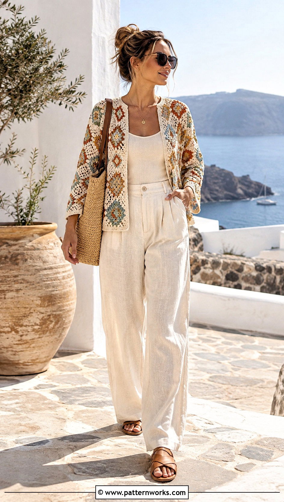 Howls Crochet Jacket With Linen Pants - 24 Howl's Crochet Jacket outfit ideas