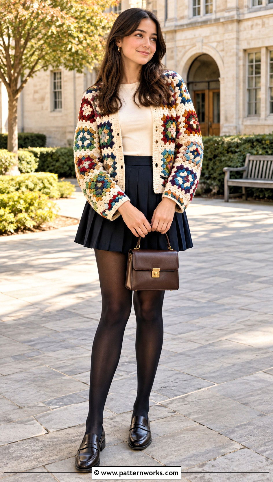 Howls Crochet Jacket With Pleated Mini Skirt - 24 Howl's Crochet Jacket outfit ideas
