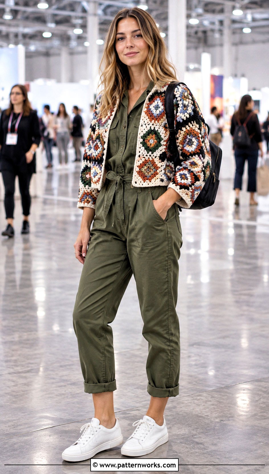 Howls Crochet Jacket With Utility Jumpsuit - 24 Howl's Crochet Jacket outfit ideas