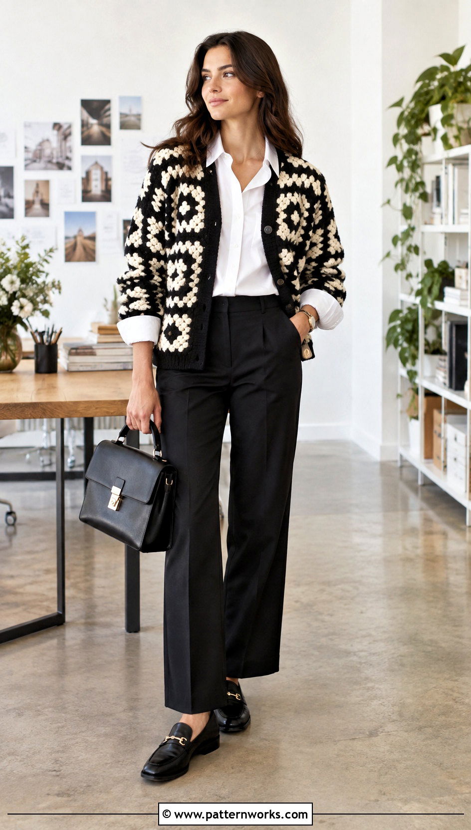 Howls Crochet Jacket With White Button Down Shirt - 24 Howls Crochet Jacket outfit ideas
