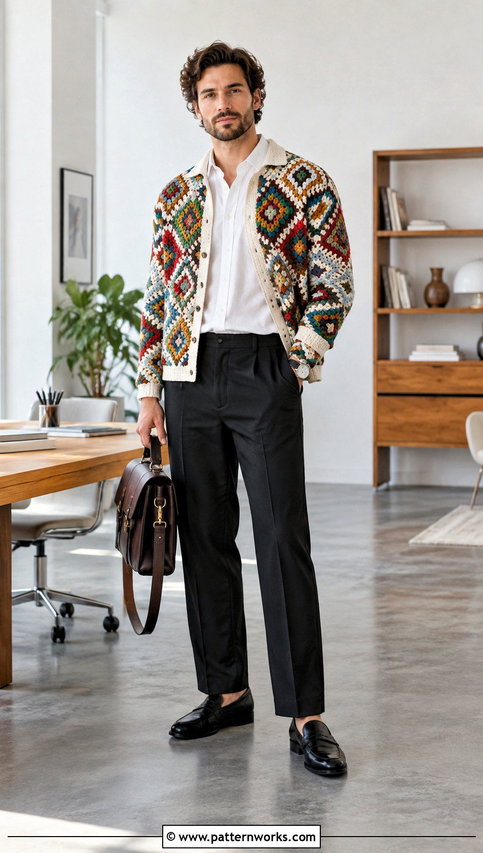 Howls Crochet Jacket With White Button Down Shirt - 24 Howl's Crochet Jacket outfit ideas