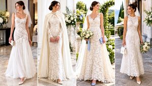 18 Irish Lace Crochet Wedding Dress Outfit Ideas for Brides