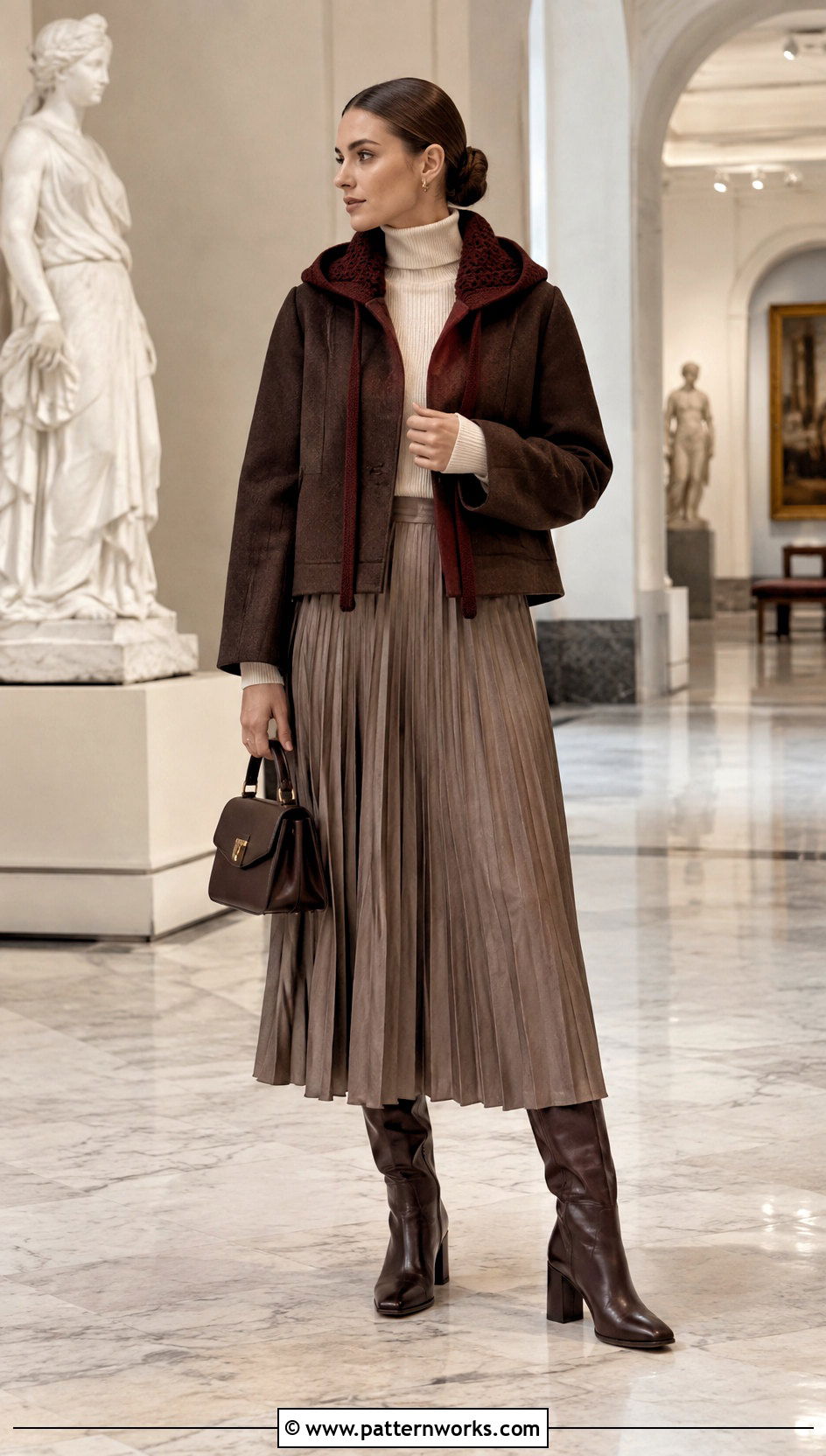 Katniss Crochet Hat With Pleated Skirt And Turtleneck - 18 katniss crochet hat outfit ideas