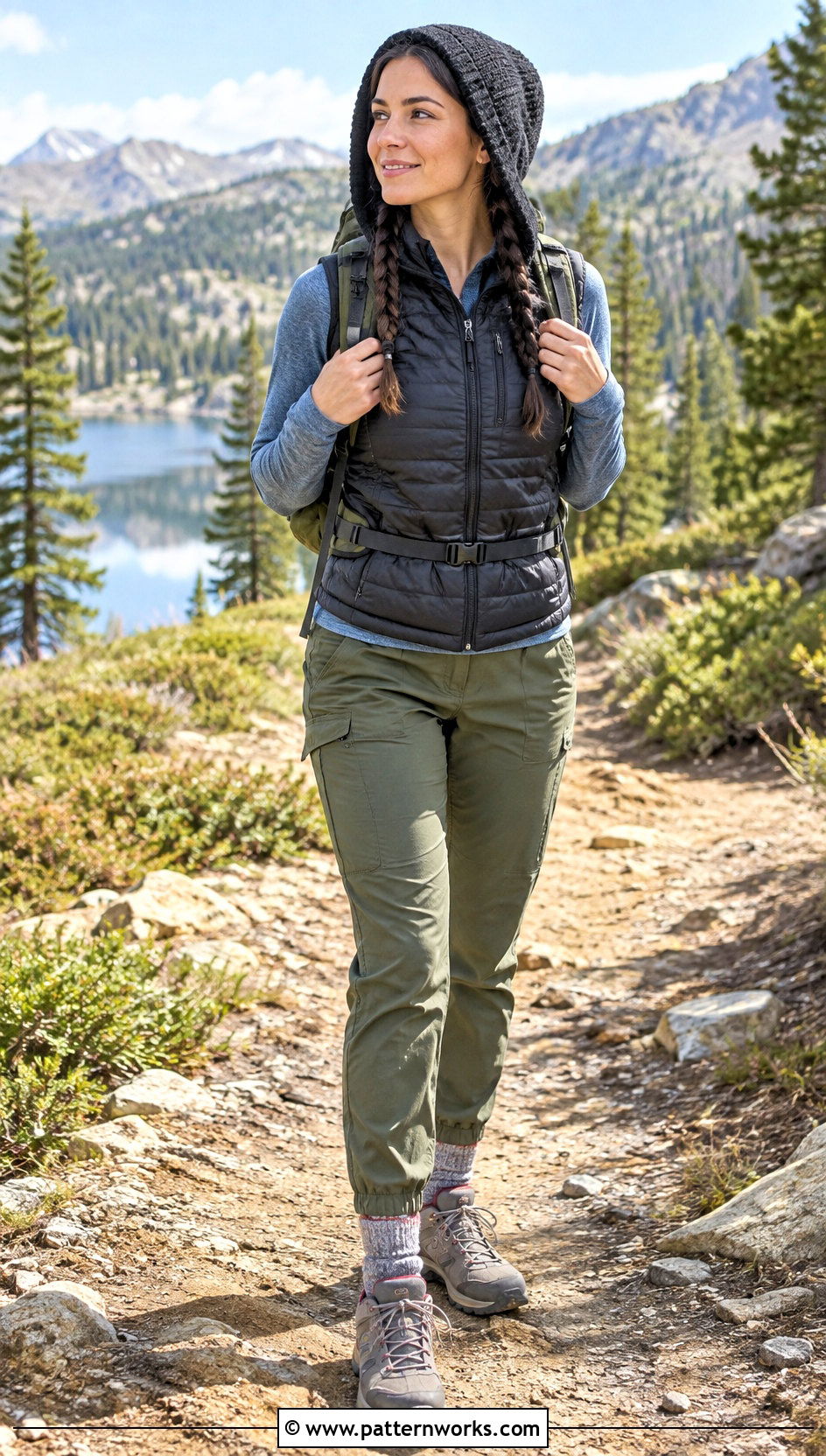 Katniss Crochet Hat With Quilted Vest And Hiking Pants - 18 katniss crochet hat outfit ideas