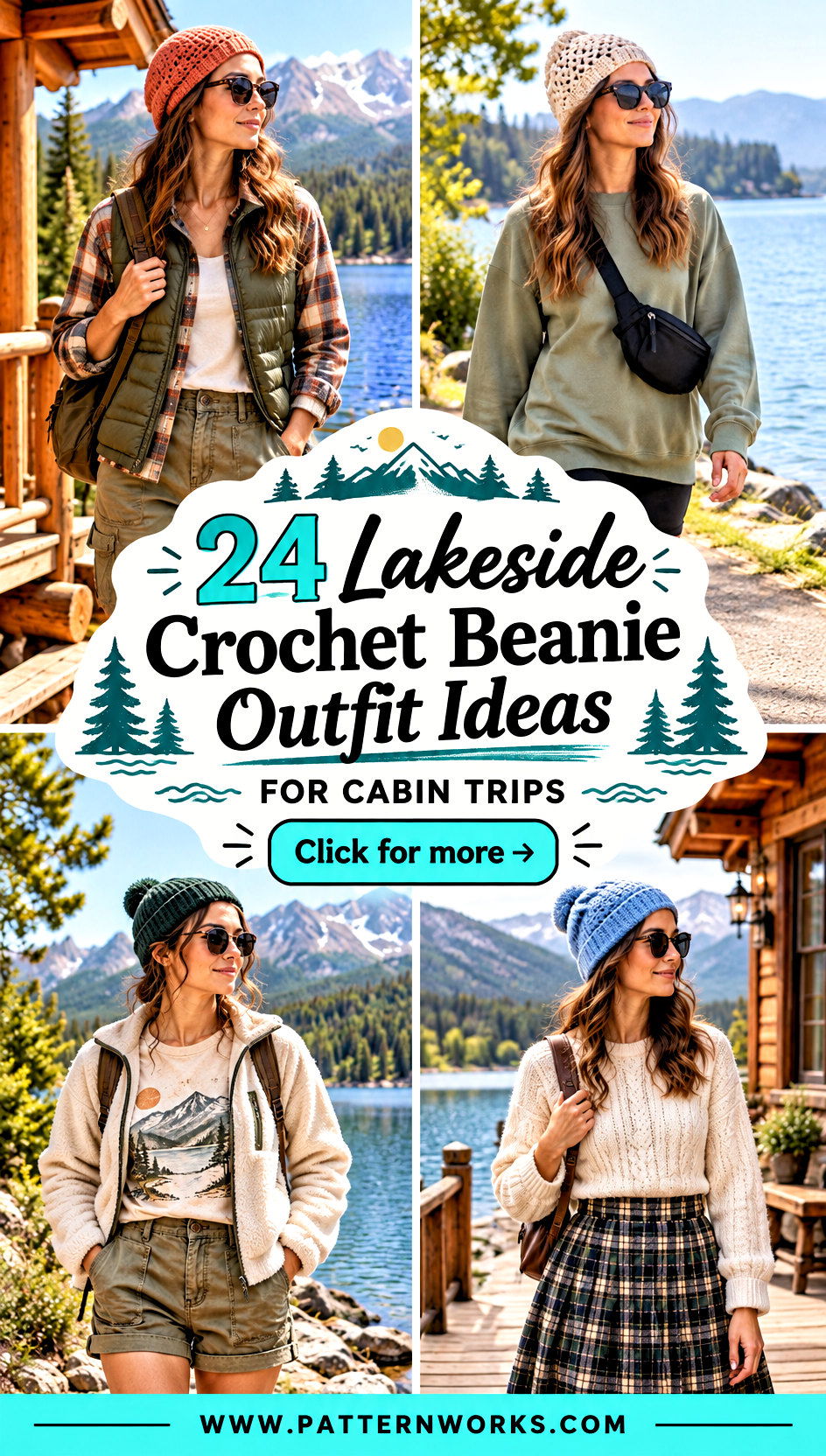 24 Lakeside Crochet Beanie Outfit Ideas for Cabin Trips - 24 Lakeside Crochet Beanie Outfit Ideas for Cabin Trips